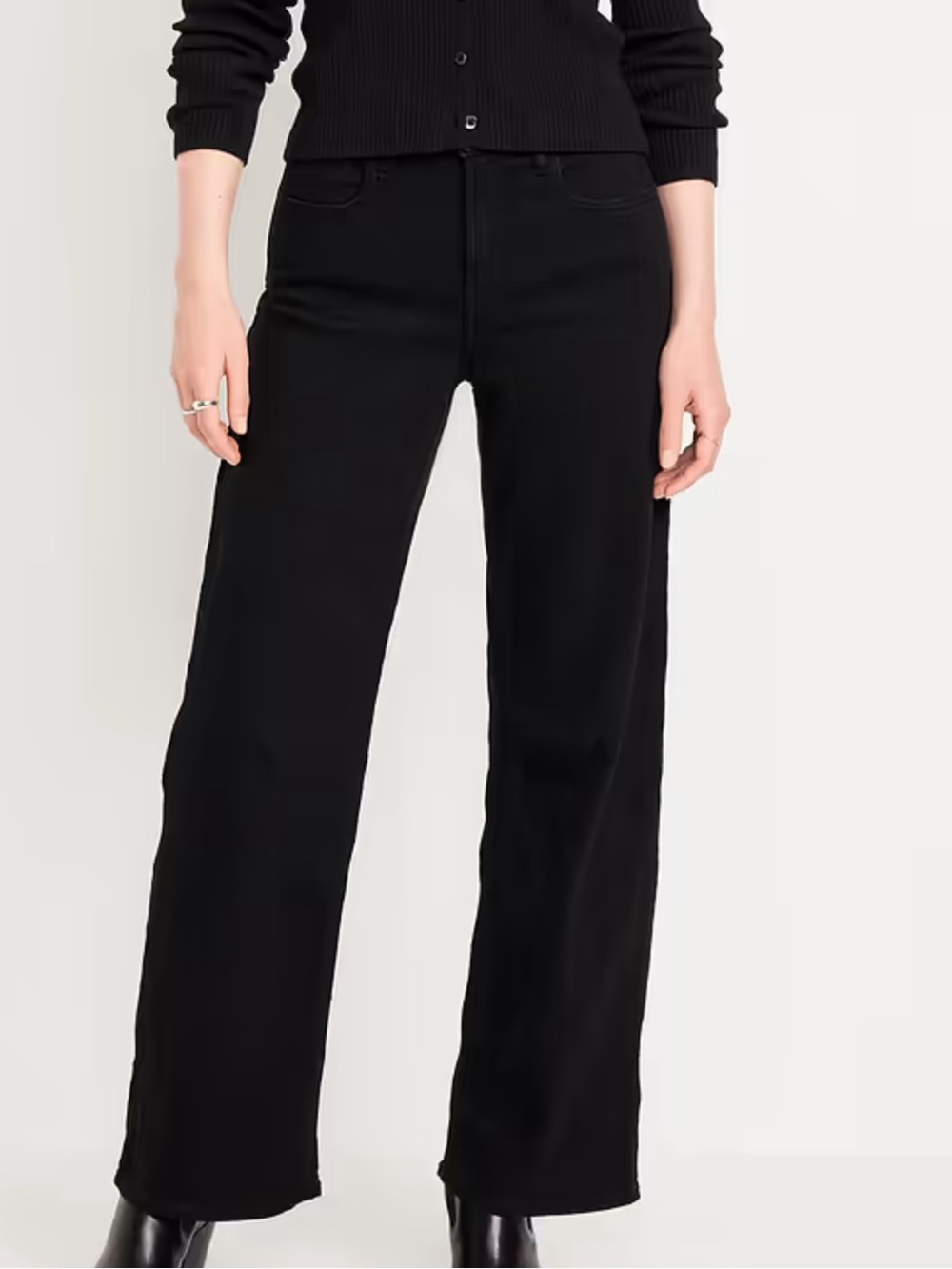 Old Navy Black WOW Wide-Leg High-Rise Jeans for Women